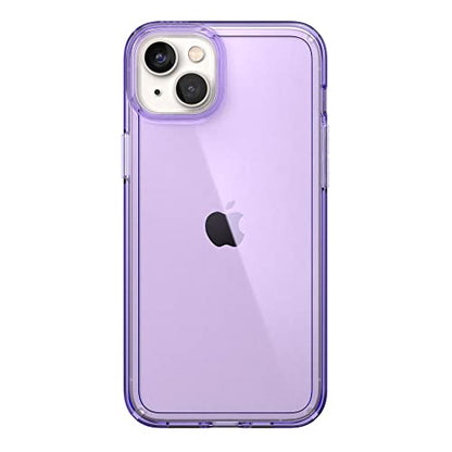 Speck Clear iPhone 15 Plus & 14 Plus Case Drop Protection, Scratch Resistant Dual Layer Slim Phone Case for 6.7 Inch iPhones - Anti-Yellowing & Anti-Fade Case - Amethyst Purple GemShell - color: Amethyst Purple/Clear