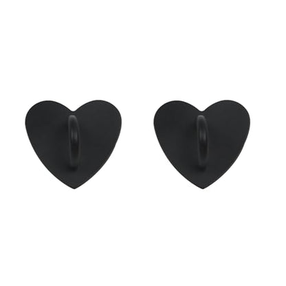 Phone Charm Hook Adhesive Phone Finger Grip Hook, Heart Shaped - color: Matte Black
