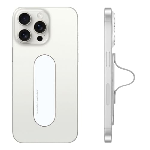Momostick Premium Flatstick Collection, Slim Phone Grip and Stand, Adjustable Finger Loop Holder for All Smartphones, Universal and Pocket-Friendly Selfie Stand - color: True White