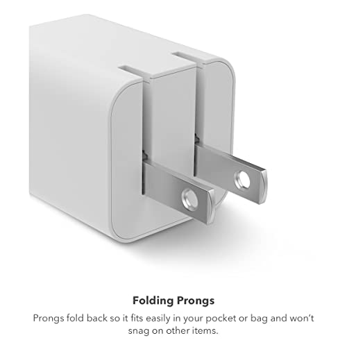 mophie Speedport 30W GaN USB-C Fast Wall Charger | Compact Foldable Prongs | 30 Watt - White - color: White, style: 30W