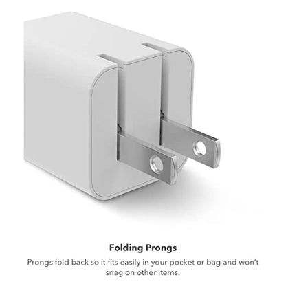 mophie Speedport 30W GaN USB-C Fast Wall Charger | Compact Foldable Prongs | 30 Watt - White - color: White, style: 30W