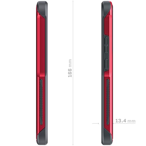 Ghostek ATOMIC slim Samsung S22 Plus Case with Clear Back and Strong Aluminum Bumper Heavy Duty Military Grade Shockproof Lightweight Metal Phone Covers Designed for 2022 Galaxy S22+ 5G (6.6 in) (Red) - color: Red, size: Galaxy S22 Plus