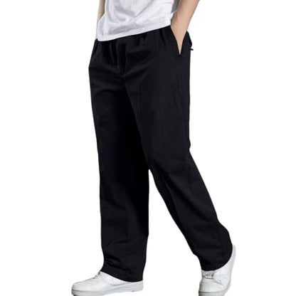 Mens Casual Pants Canvas Breathable Tactical Water Resistant Flap Pockets Golf BDU Casual Tactical Pants for Men - color: A Black, size: XX-Large