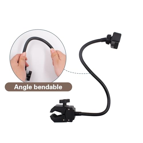 SnowTing Gooseneck Phone Holder, 360-degree Rotating Flexible Adjustable Long Arm Phone Mount Clip Lazy Bracket for Desk, Table, Bed, Bedside, Headboard, Fill Light Pole, Microphone Stand
