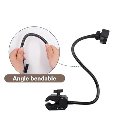 SnowTing Gooseneck Phone Holder, 360-degree Rotating Flexible Adjustable Long Arm Phone Mount Clip Lazy Bracket for Desk, Table, Bed, Bedside, Headboard, Fill Light Pole, Microphone Stand