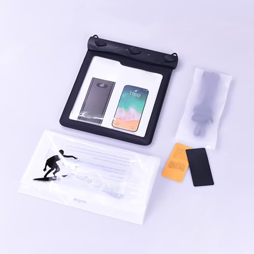 Phone Waterproof Pouch Touchscreen Large Shoulder Bag | Underwater Cell Phone Case for Cruise, Travel, Pool, Rafting, Diving, Snorkeling, Ship, Kayak - color: Black