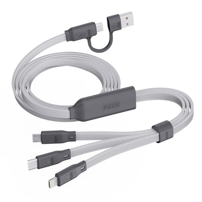 pzoz 100W USB C & USB A Fast Charging Cable, 3-in-1 Multi Charging Cable