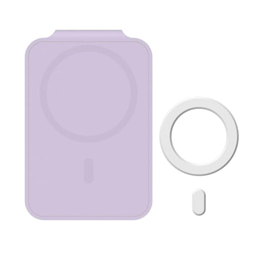 DCHK Magnetic Card Wallet, Slim Card Holder with 3 Slots, Holds up to 6 Cards, Strong Adhesion Ring Included, Compatible with Magsafe iPhone 12/13/14/15/16 (Not for Mini Models) - color: Pruple