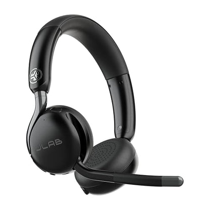 JLab, Go Work Gen 3, Wireless Headset, Boom Microphone, Noise Cancelling Mic, USB-C Dongle, Bluetooth Multipoint, Black