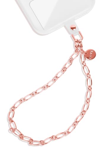 Phone Charm Detachable Metal Cellphone Wrist Strap for Women Girls, Cell Phone Lanyard - color: Aa-rose Gold