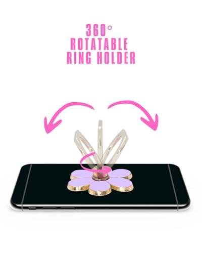 NXVX Phone Ring Holder, Light Purple 360° Rotating Finger Grip & Kickstand - color: Light Purple