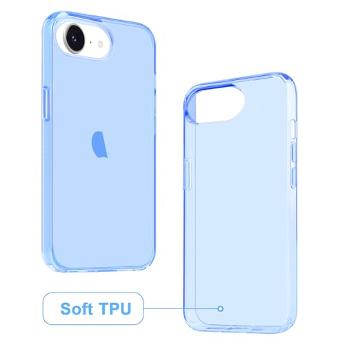 JJGoo for iPhone 17e Case for iPhone 16e Case Clear, Soft Transparent Shockproof Protective Slim Thin Phone Case Cover for 16e / 17e - color: Dark Blue