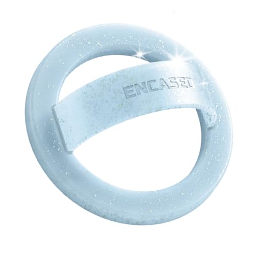 Encased Magnetic Phone Grip Holder (Compatible with MagSafe) Thin Silicone Finger Loop Ring for iPhone (Blue Glitter) - color: Blue Glitter