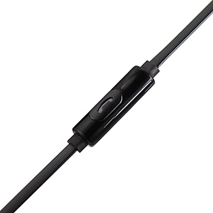 PureGear PureBoom Premium Tangle Free in-Ear Stereo Headphones with Built-in Mic, 3.5mm Wired Earbud for Laptops, Computers, iPhone, Android Phones, iPad, & More Devices with 3.5mm Interface (Black)