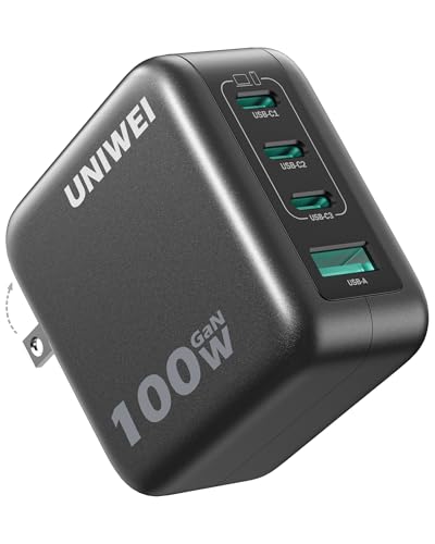 100W USB C Charger Block, 4-Port GaN and Ultra-Compact Wall Adapter, for MacBook, iPhone 17/16 Series, Samsung Galaxy, Pixel, and More