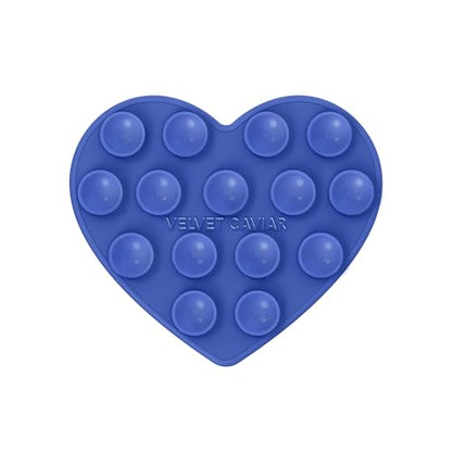 Velvet Caviar Suction Cup Phone Case Mount Compatible with MagSafe Devices Only - Magnetic Silicone Sticky Phone Grip Holder for iPhone Back of Phone - Mirror Gripper (Cobalt Blue Heart) - color: Cobalt Blue Heart