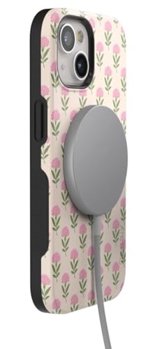 Casely iPhone 15 Plus Case | Jenna's Flowers | Fun on Weekdays | Bold Protective Design | Compatible with MagSafe - color: Jenna's Flowers | Fun on Weekdays