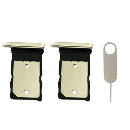 2pcs-Single SIM Card Tray Slot Holder Replacement + Card Ejector pin for Google Pixel 9 Pro (White) - color: white