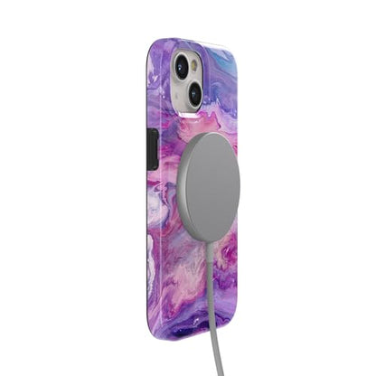 Casely iPhone 15 Plus Case | Tie Dying Over You | Purple Marble | Compatible with MagSafe | Classic Ultra Slim Design - color: Tie Dying Over You | Purple Marble