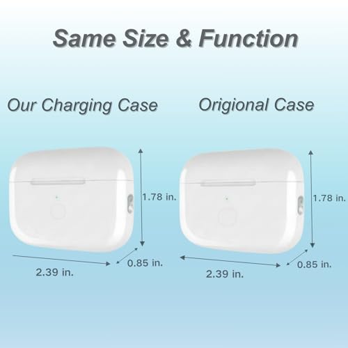 Replacement Charging Case for AirPod Pro 2 and Pro 1 gen, Wireless Charging Cases Compatible with AirPod Pro 1st / 2nd, Wired and Wireless Charging, Bluetooth Pairing Sync, USB C Port