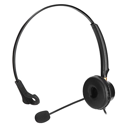 JERYS Telephone Headset, Single Ear Headset, Noise Cancelling Single Ear Customer Service Headphone Ergonomically for Conference Calls for Dictation for Call Center for Business