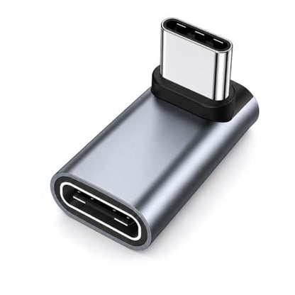 ENCASED 100W 90° USB-C Male to Female Adapter, 40Gbps - 2 Pack (Grey)
