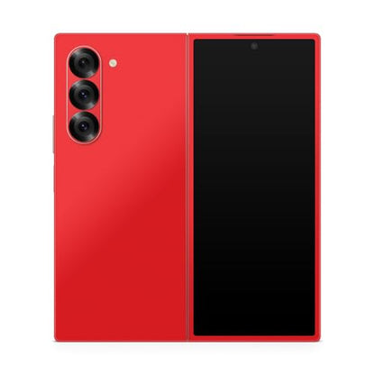 Phone Skin Compatible with Samsung Galaxy Z Fold 6 - Solid Red - Premium 3M Vinyl Protective Wrap Decal Cover - Easy to Apply | Crafted in The USA by MightySkins - color: Solid Red, style: Matte Finish