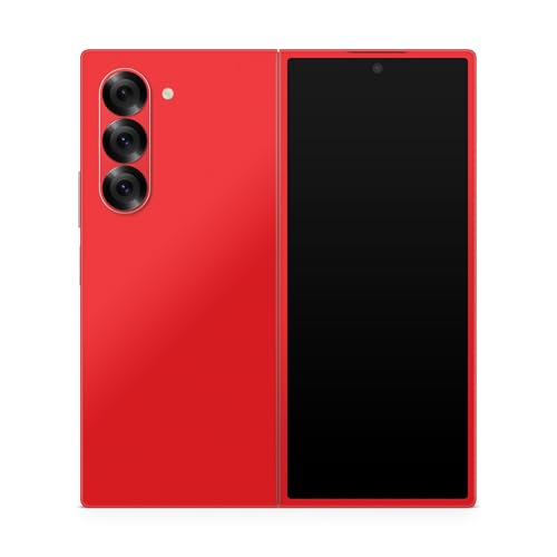 Phone Skin Compatible with Samsung Galaxy Z Fold 6 - Solid Red - Premium 3M Vinyl Protective Wrap Decal Cover - Easy to Apply | Crafted in The USA by MightySkins - color: Solid Red, style: Matte Finish