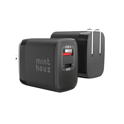 Minthouz 35W USB C Fast Charging Charger, Dual-Port GaN Nano Charger with Foldable Plug for iPhone 17/16/15 Series, iPad, Galaxy S24 Ultra and More Series