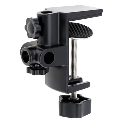 RTNLIT Desk Lamp Clamp, 0.49in/12.5mm 4 Hole Metal Table Mounting Clamp - color: Black