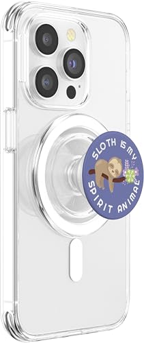 Sloth is my spirit animal cell phone grip holder sloth lover PopSockets PopGrip for MagSafe - style: Magnetic PopGrip