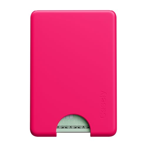 Casely MagWallet | Think Pink | Neon Pink | Slim Wallet Card Holder | Compatible with MagSafe | Soft-Touch Hard Silicone | Holds Up to 3 Cards - color: Think Pink | Neon Pink