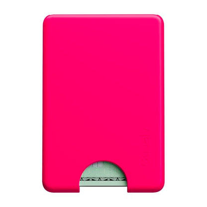 Casely MagWallet | Think Pink | Neon Pink | Slim Wallet Card Holder | Compatible with MagSafe | Soft-Touch Hard Silicone | Holds Up to 3 Cards - color: Think Pink | Neon Pink