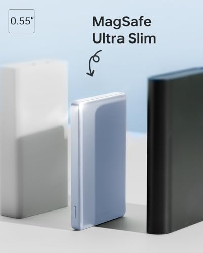 ULiXWH 10,000mAh for MagSafe Power Bank Ultra-Slim Metal-Alloy | Magnetic Wireless Charger with USB-C Cable, Fast Charging Portable Battery for iPhone 17 Pro Max/17 Pro/Air/16/15/14/13, Blue - color: Blue