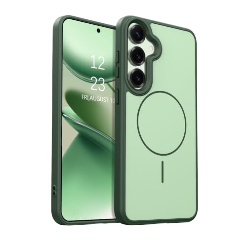DUEDUE for Samsung Galaxy S25 Plus Case Magnetic [Compatible with Magsafe], Frosted Skin-Feel Matte Back Anti-Fingerprint Shockproof Protective Slim Phone Case for Samsung S25 Plus 6.7", Green - color: Green, size: for Samsung S25 Plus 6.7"