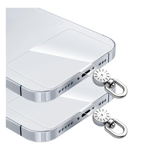 360 Degree Rotatable Clear Transparent TPU Mobile Phone Tether Tabs - Compatible with Lanyards and Mobile Phone Accessories, 2-Pack(TPU-Transparent Plus) - color: 02 High-toughness Tpu-clear Plus