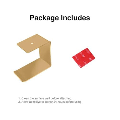 Aluminum Under-Desk Headphone Hanger with Strong Adhesive (1 Pack, Gold) - color: Gold