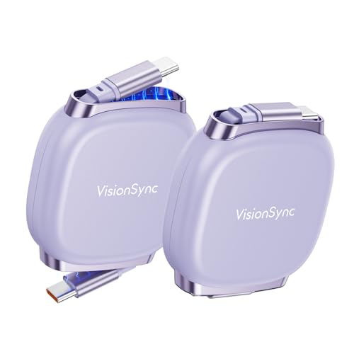 240W Retractable USB C Cable for Phones,3.3FT,Purple,3.3ft,2pack - color: Purple, size: 2Pack-3.3ft