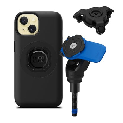 Quad Lock Handlebar Clamp Motorcycle Phone Mount with Vibration Dampener and MAG Phone Case for iPhone 15 - size: iPhone 15