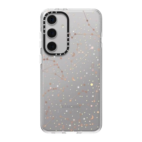 CASETiFY for Galaxy S24+ Case - Impact Clear | Not Yellowing | 6.6 ft. Drop Protection | Space pattern on clear background/ gold stars and moon universe | Clear - color: Space pattern on clear background, size: Galaxy S24+