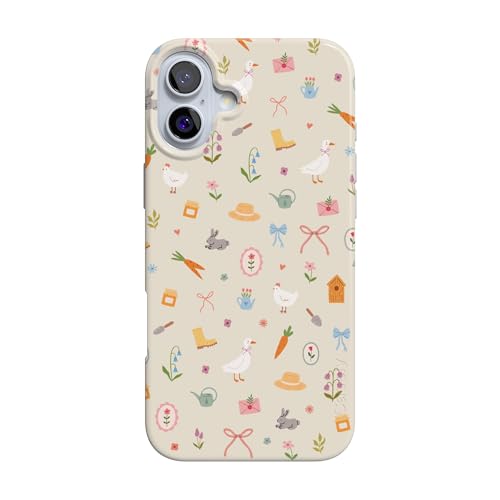 Casely iPhone 16 Case | Hoppy Garden | Spring Things | Compatible with MagSafe | Classic Ultra Thin Design - color: Hoppy Garden | Spring Things, size: Iphone 16