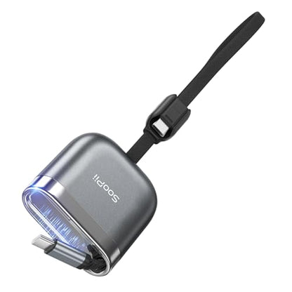SOOPII 240W Single-Pull Retractable USB C to USB C Cable, 3.71FT, Grey - color: Grey, size: 3.71FT-1 Pack