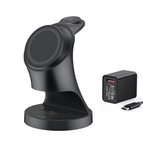 Wireless Charger,3 in 1 Magnetic Wireless Charger Stand, Fast Wireless Charging Dock for iPhone17/16/15/14/13/12 Series, Apple Watch Series, AirPods Pro. - color: Black