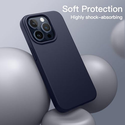 JETech Silicone Case for iPhone 15 Pro, Blue | Silky Soft Touch, Shockproof Protection, Scratch Resistant, Microfiber Lining - color: Blue, size: iPhone 15 Pro