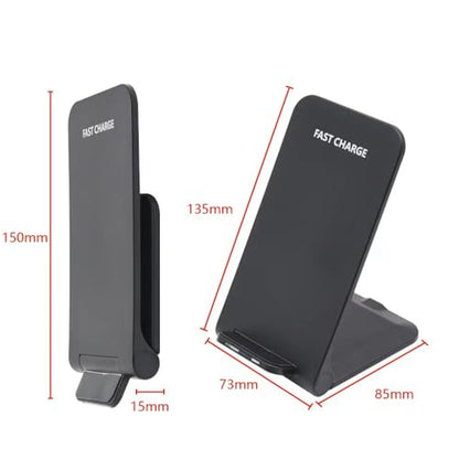 Wireless Charging Station,15W Fast Wireless Charging Station with Sleep-Friendly Adaptive Light,Compatible with Samsung Galaxy, Google LG, etc（Black） - color: Black