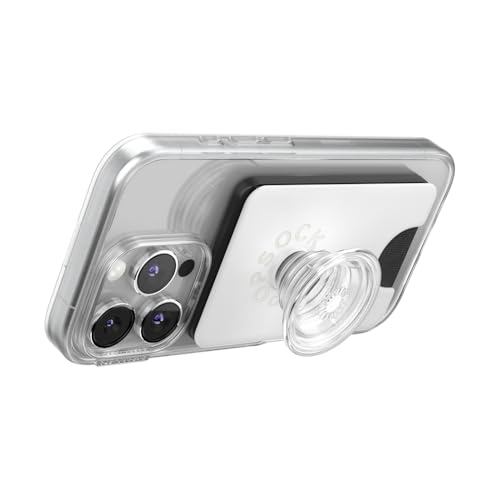 PopSockets Phone Wallet for MagSafe with Grip- White Clear - color: White Clear, style: MagSafe