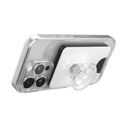 PopSockets Phone Wallet for MagSafe with Grip- White Clear - color: White Clear, style: MagSafe