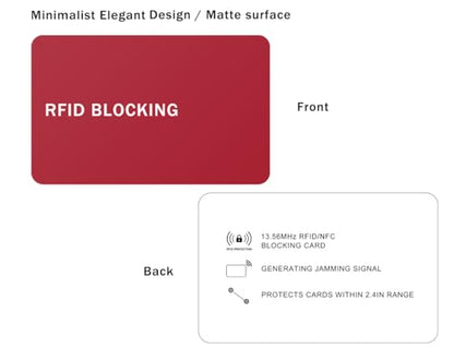 RFID Blocking Card - 3 Pack, Contactless NFC Credit Card ID Protection Safe Bank Card Passport Entire Wallet Purse Shield Protector Blocker Guard (Pack of 3, Red) - color: Red/3 cards