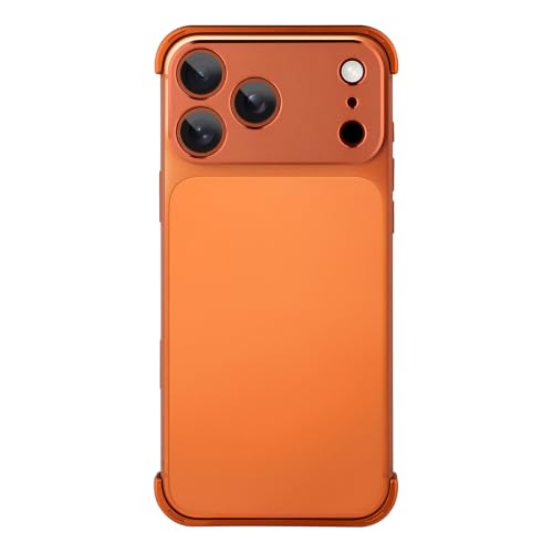 Phone Case Crafted for iPhone 17 Pro.Orange | Metal Frameless Minimalist Design, Extremely Highlighting Personality for Men Women Boys Girl - color: Orange, size: iPhone 17 Pro