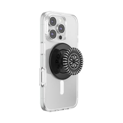 PopSockets Phone Grip for MagSafe, Magnetic Holder- Stamped Black - color: Enamel Stamped Black, style: MagSafe